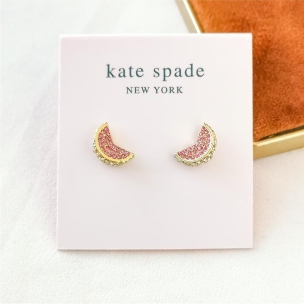 NWT Kate Spade Pink & Gold Fruit Salad Pave Grapefruit Stud Earrings